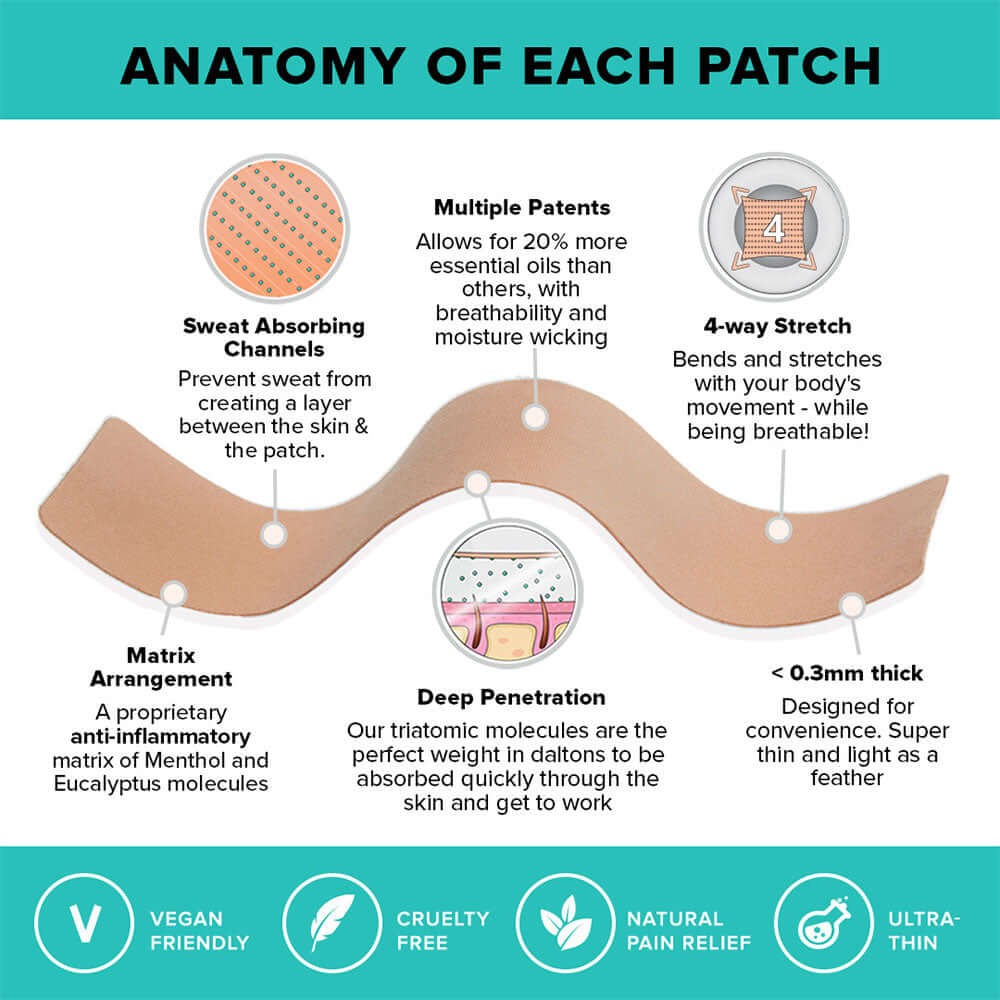 BeYou Muscle & Joint Patches Anatomy of each patch