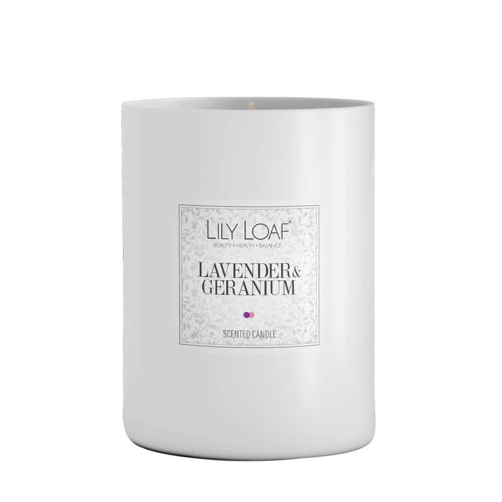 Lavender & Geranium Soy Wax Candle front