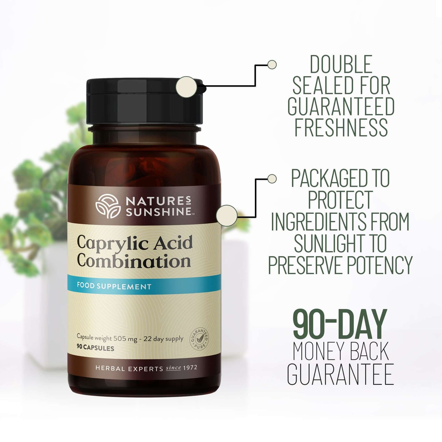 Caprylic Acid Combination 90-day money back guarantee