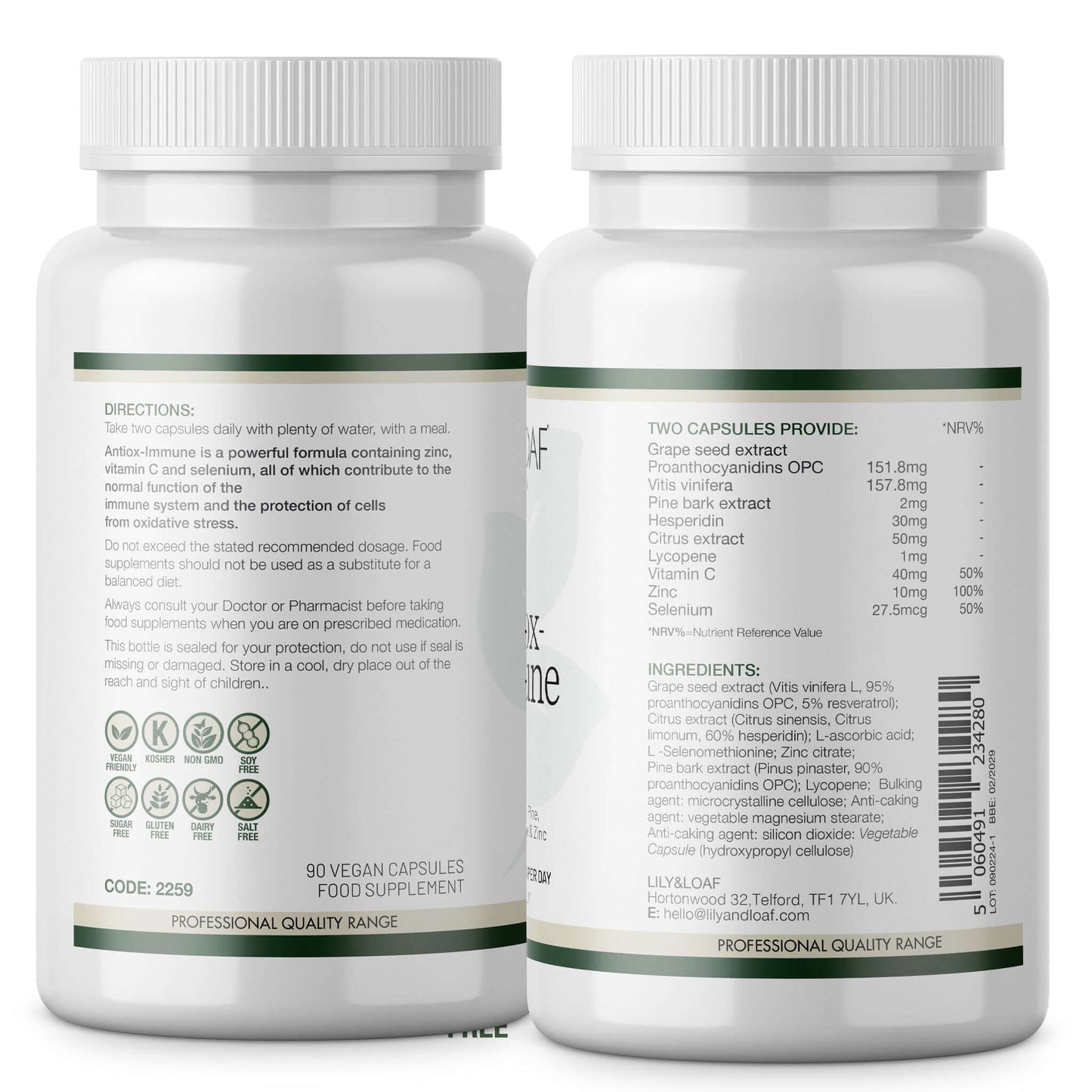 Lily & Loaf Antiox-Immune Label Information