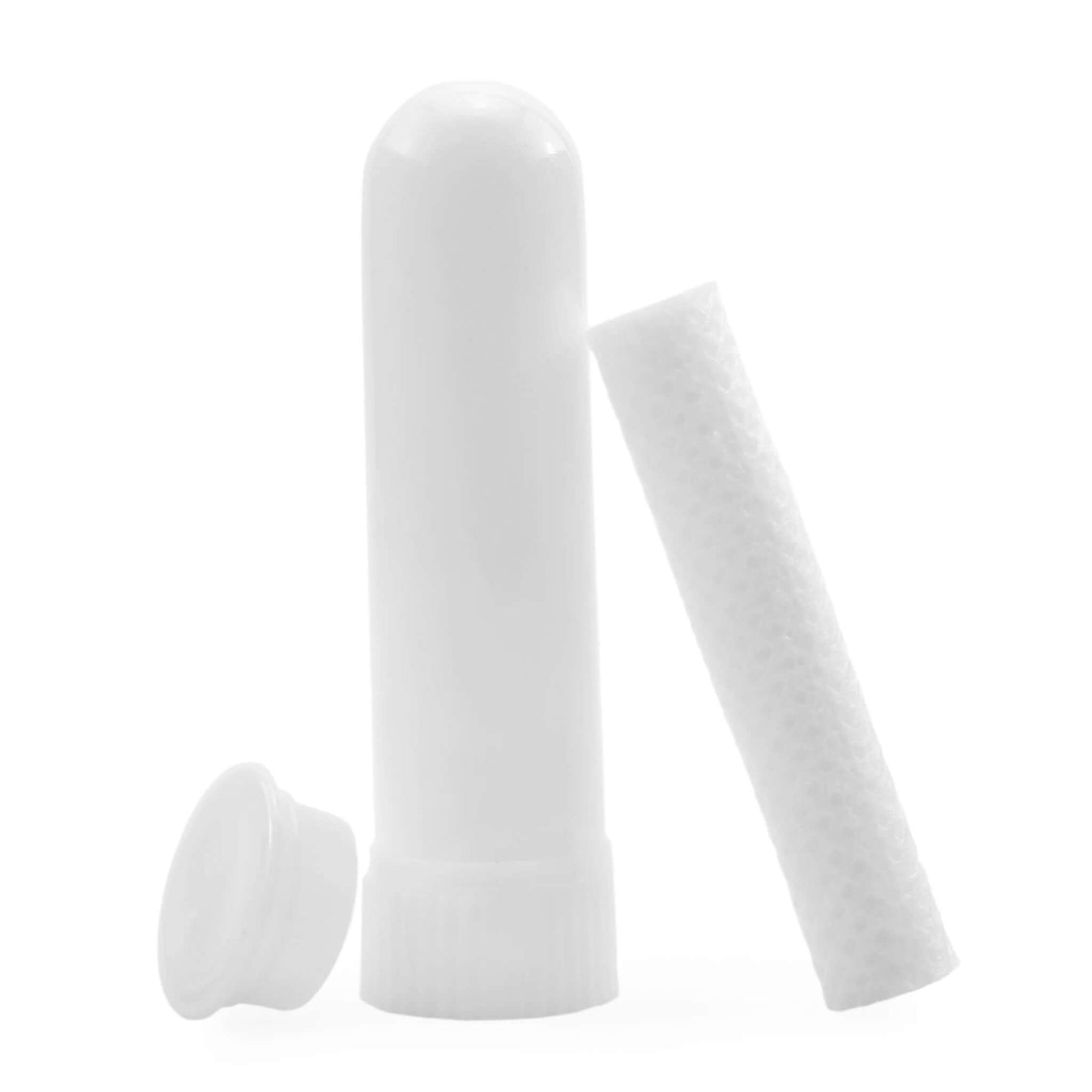 Nasal Inhaler Stick Components on a white background