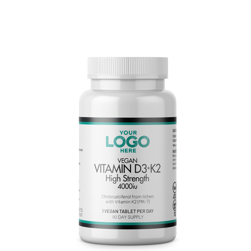 Private Label Vitamin D3 + K2 4000IU (High Strength)