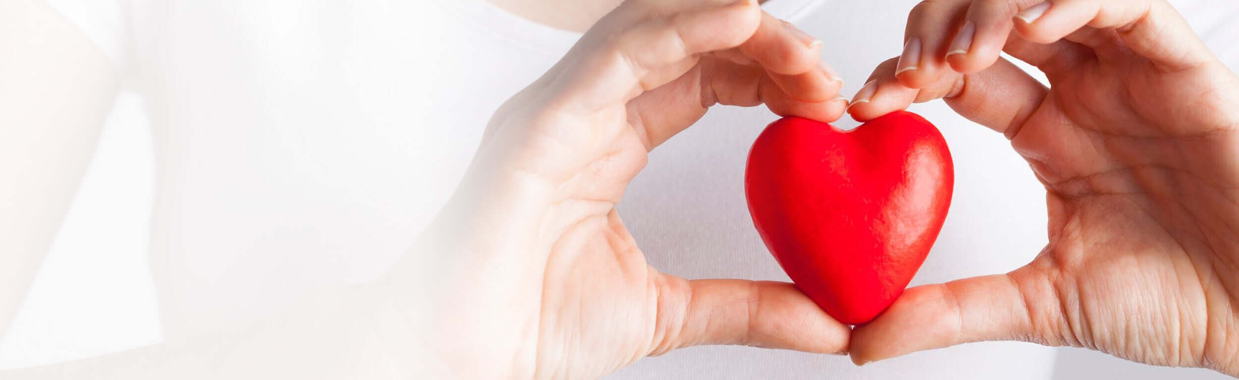 hands holding a red cerramic heart