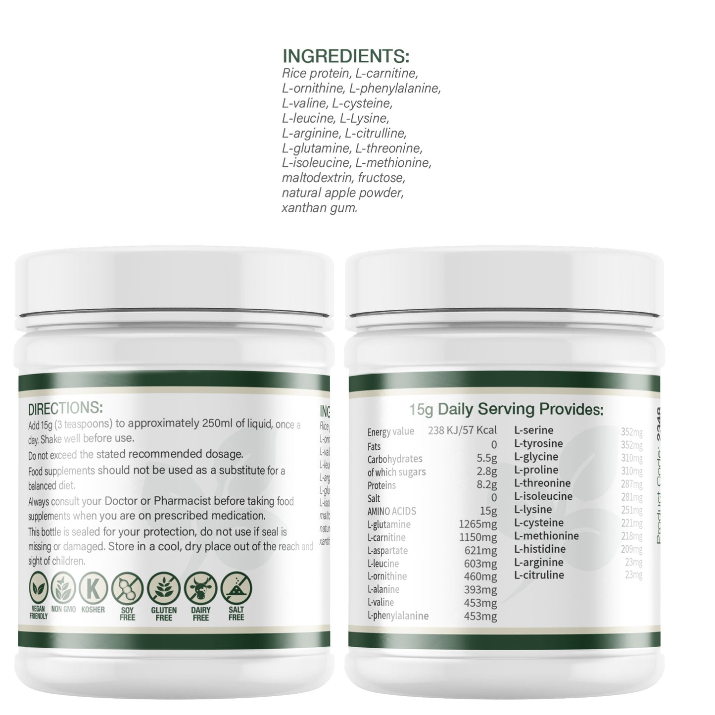 Amino-Mix Directions for Use Label