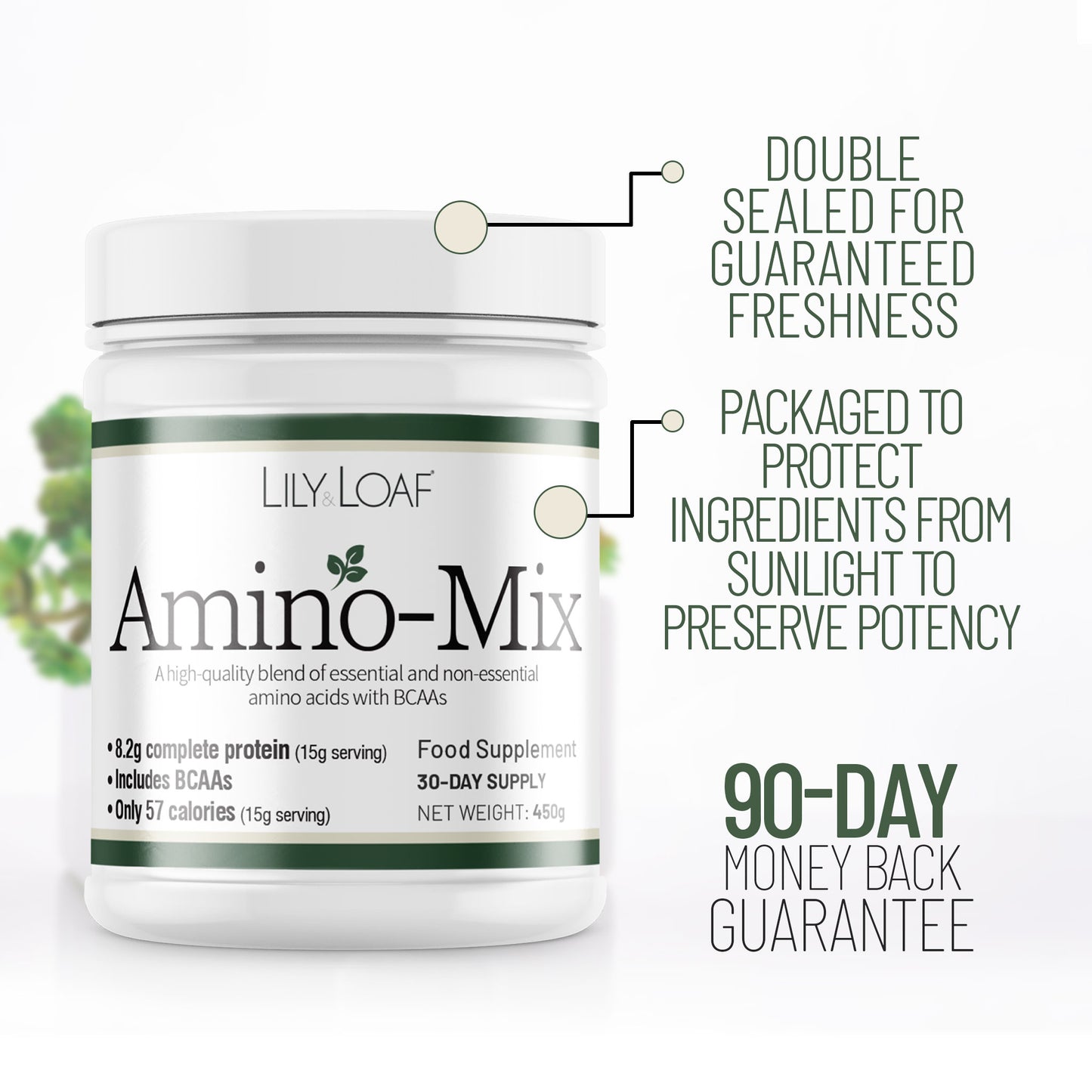 Amino-Mix Nutrition Information Label