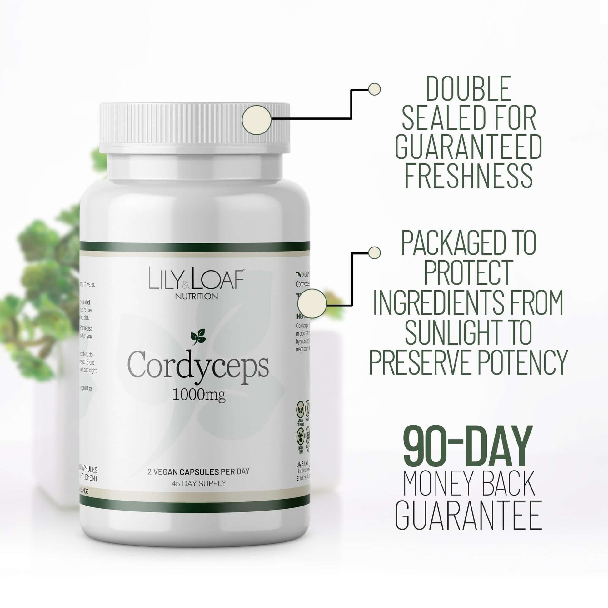 Cordyceps packaging information and guarantee