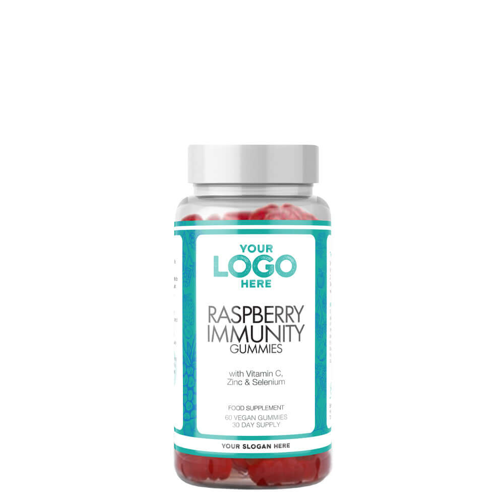 Private Label Raspberry Immunity Gummies - Front