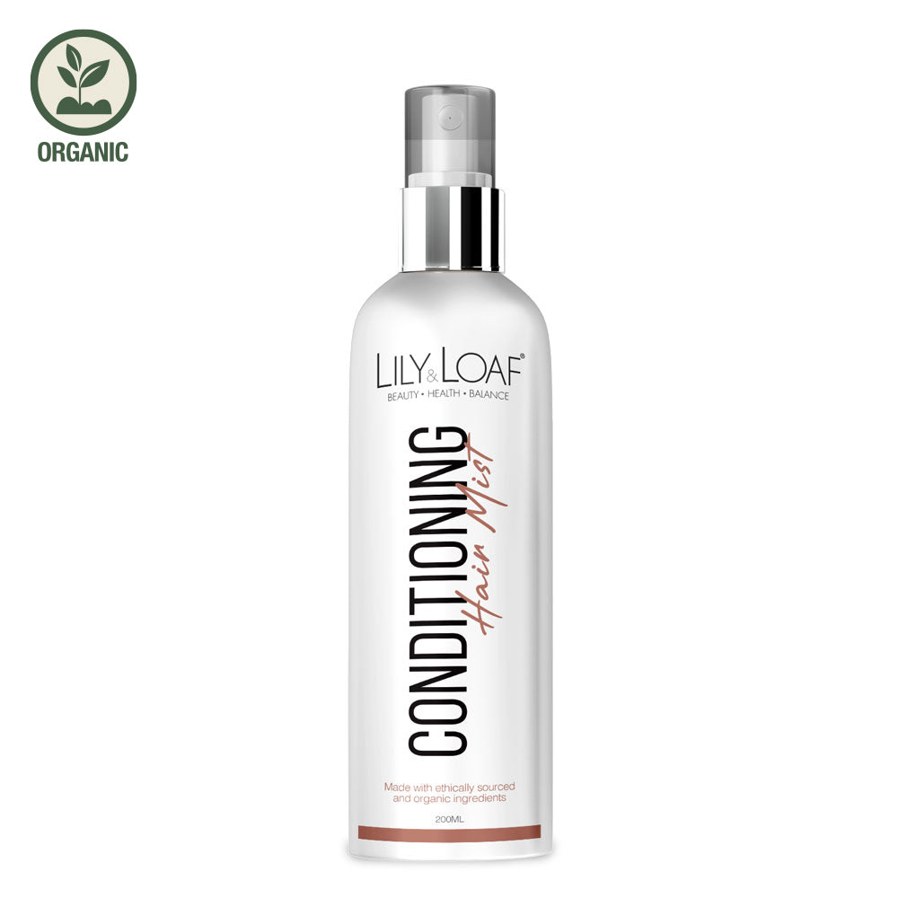 Lily & Loaf Conditioning Hair Mist 200ml bottle made with ethically sourced organic ingredients