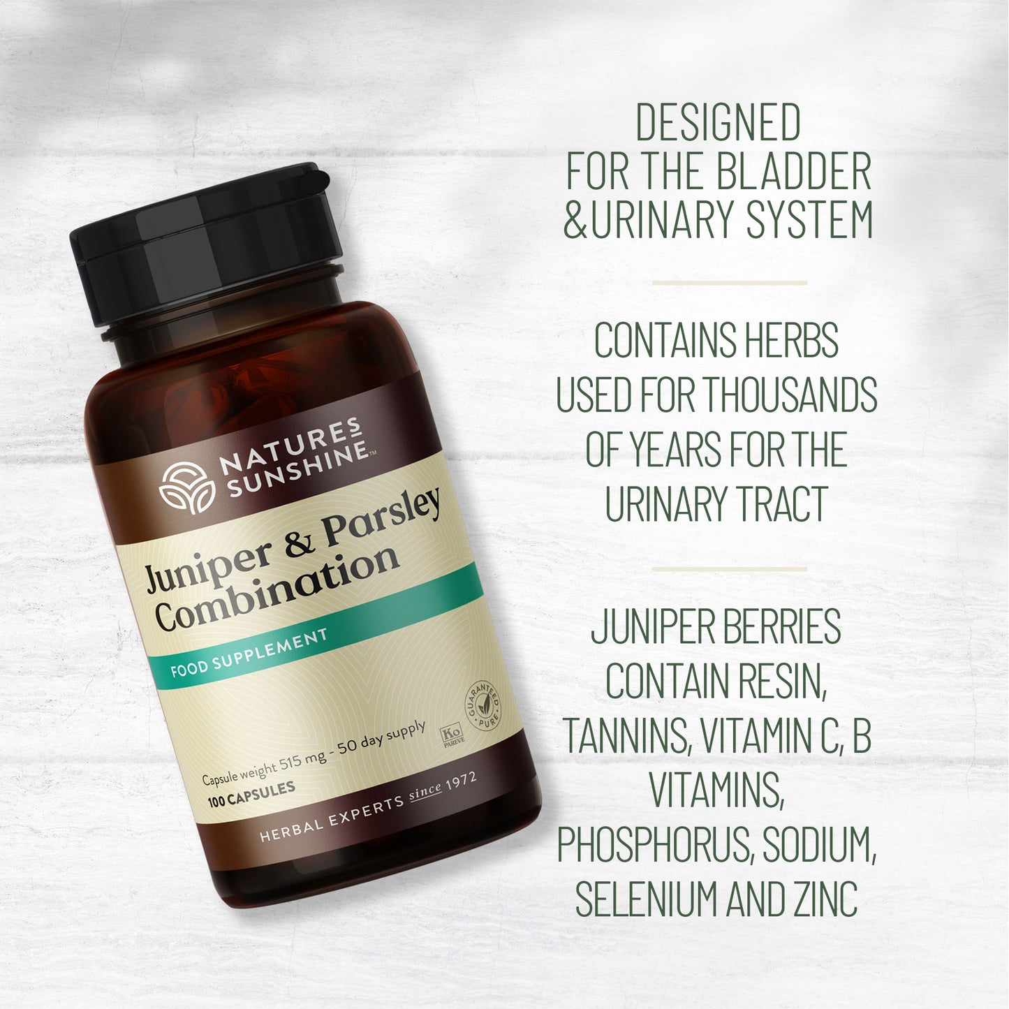 Nature’s Sunshine - Juniper and Parsley Combination (100 Capsules) - Capsule