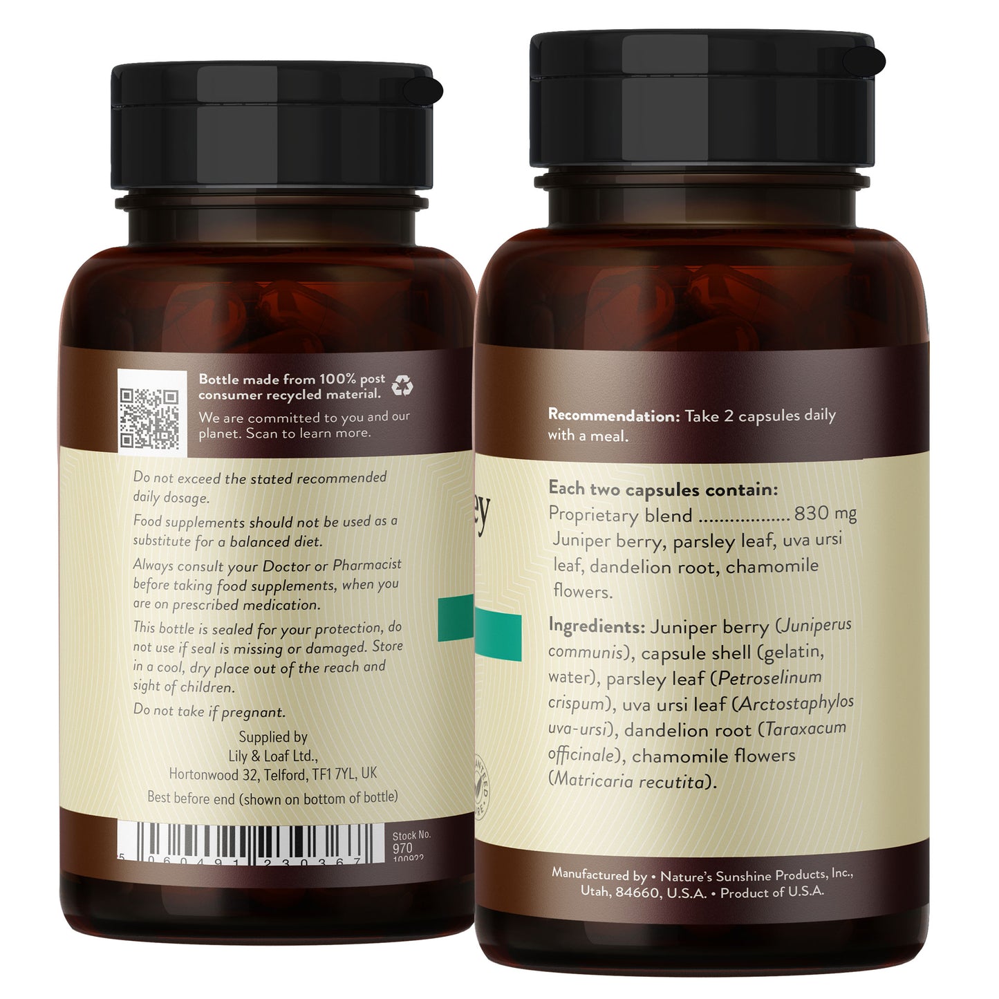 Nature’s Sunshine - Juniper and Parsley Combination (100 Capsules) - Capsule