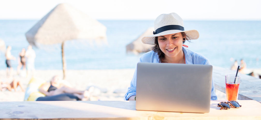 Lady working a beach - success