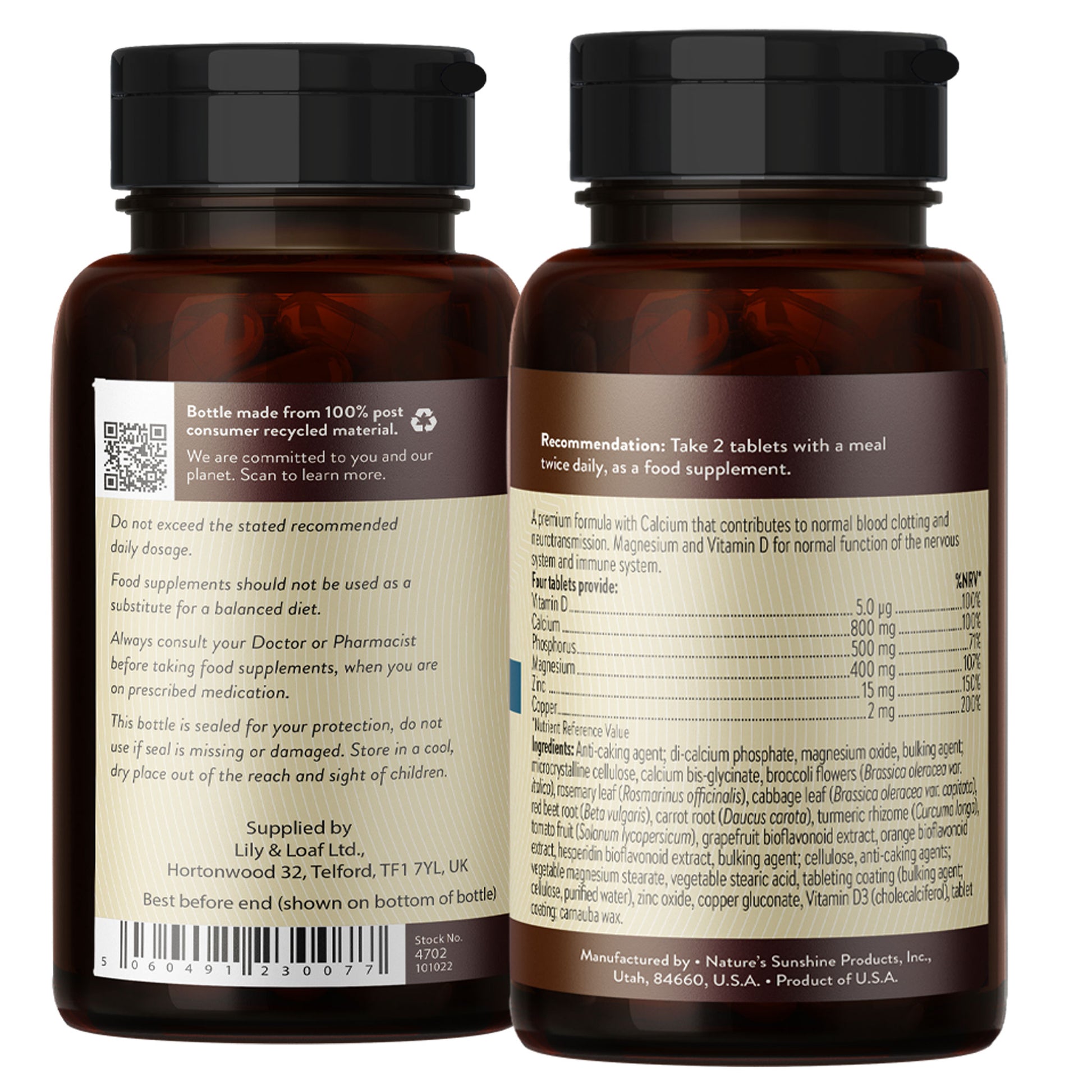 Calcium-Magnesium supplement label information