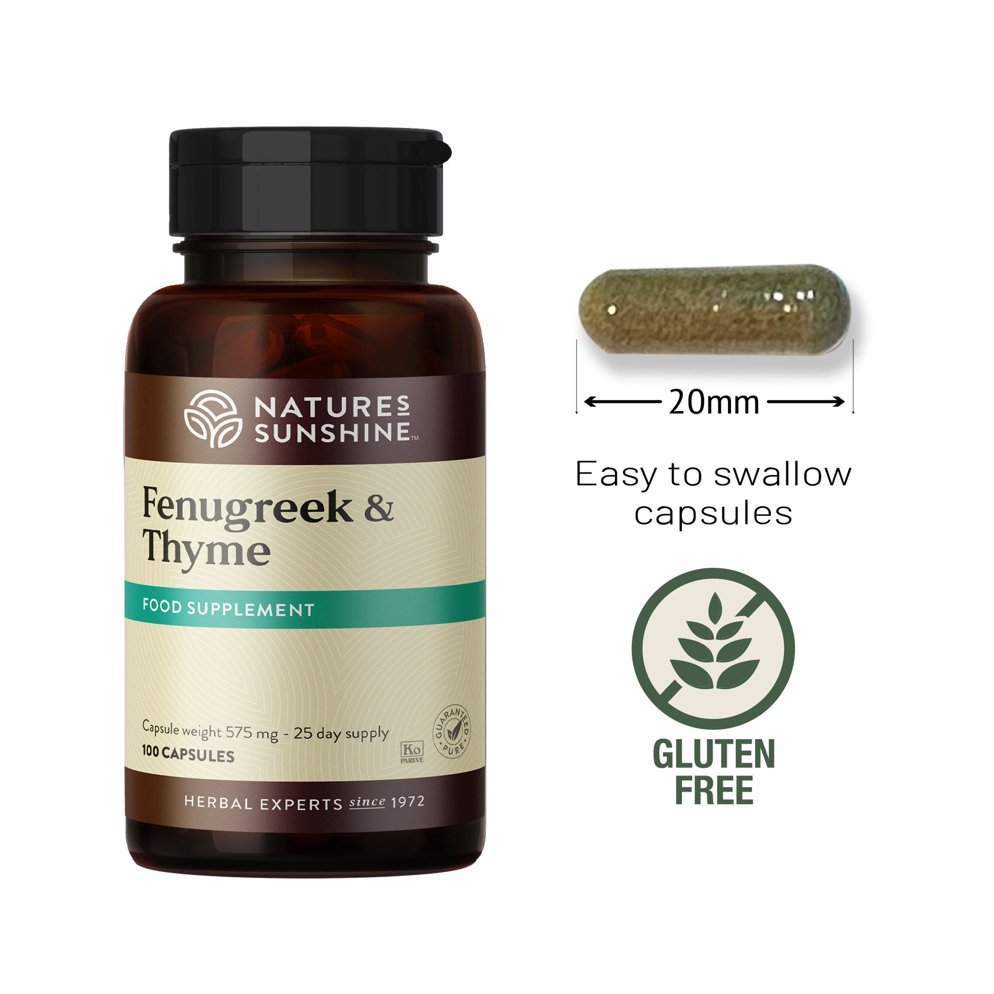 Nature's Sunshine Fenugreek & Thyme with 90 Day Money Back Guarantee