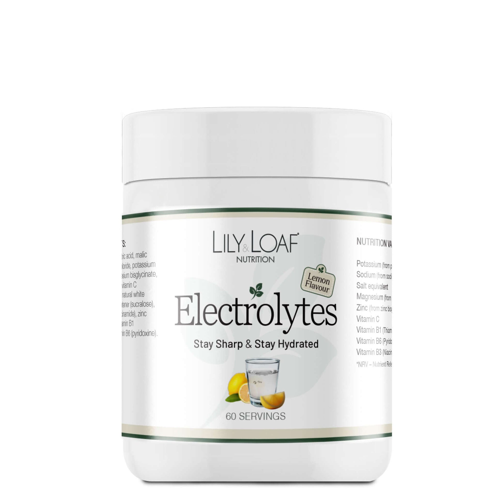 Lily & Loaf Electrolytes container on a white background