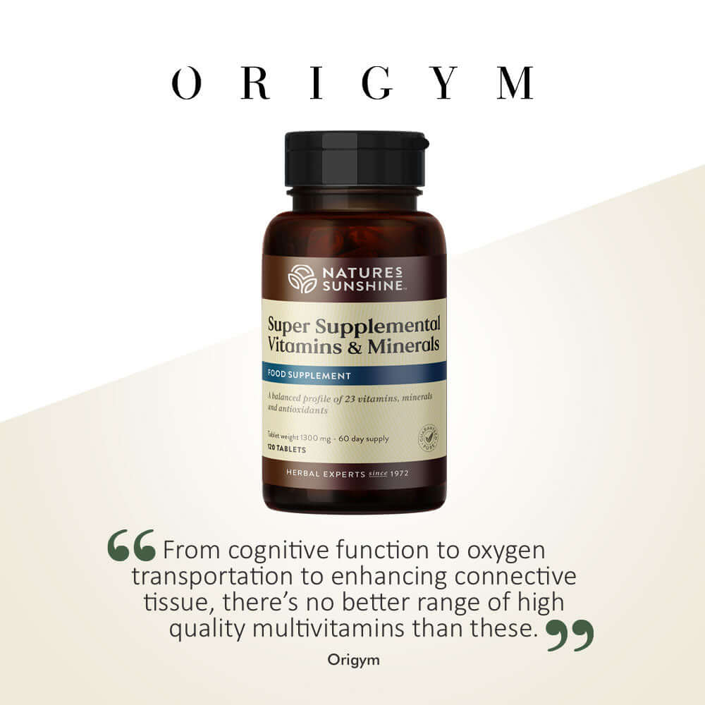 As seen in Origym, Lily & Loaf's Super Supplemental Vitamins & Minerals for optimal health.