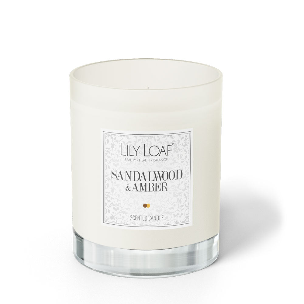 Sandalwood and Amber Soy Wax Candle front