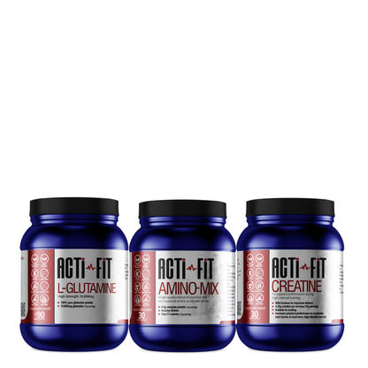 Acti-Fit Strength Training Bundle, contains L-Glutamine, Amino Mix and Creatine