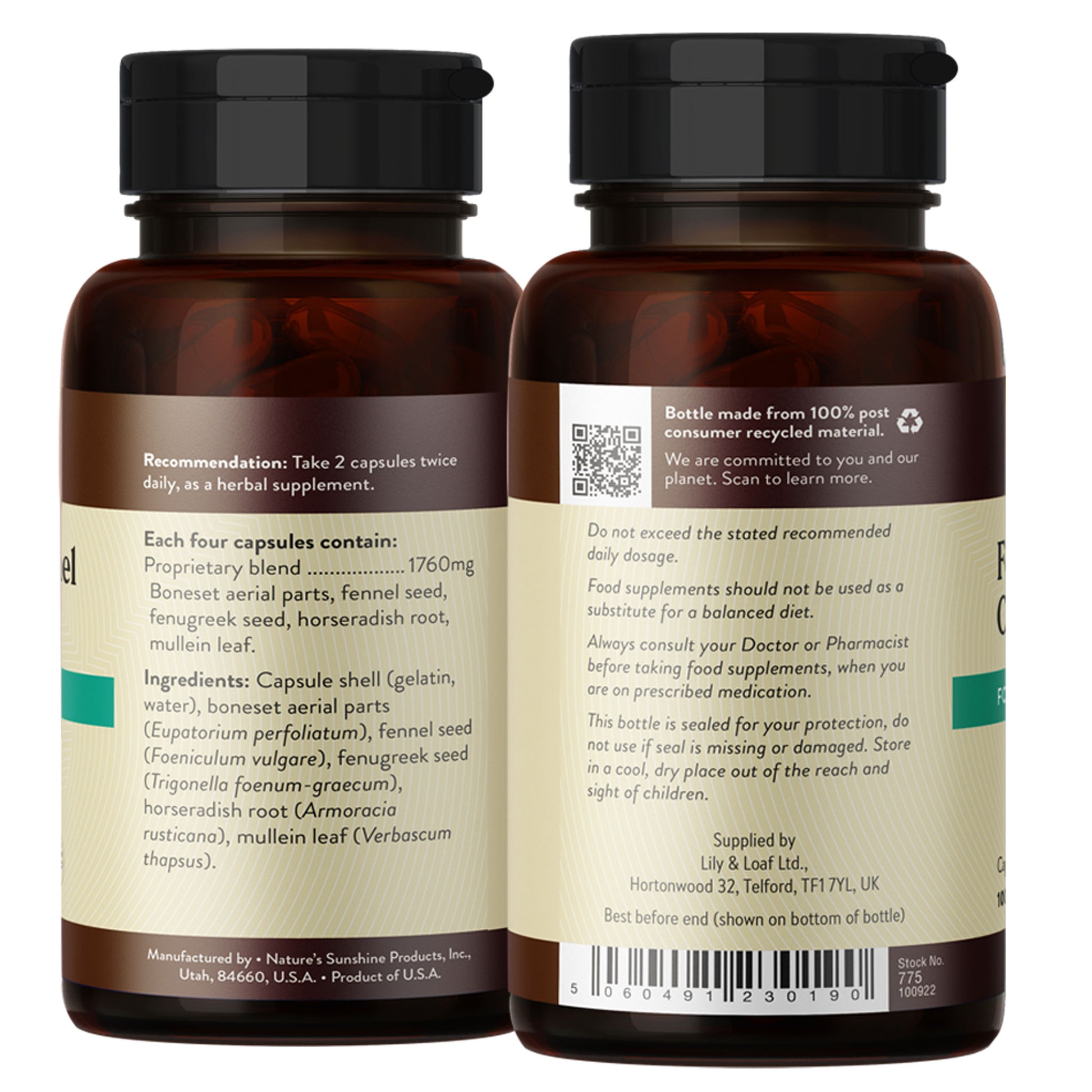 Fenugreek & Fennel Combination label information