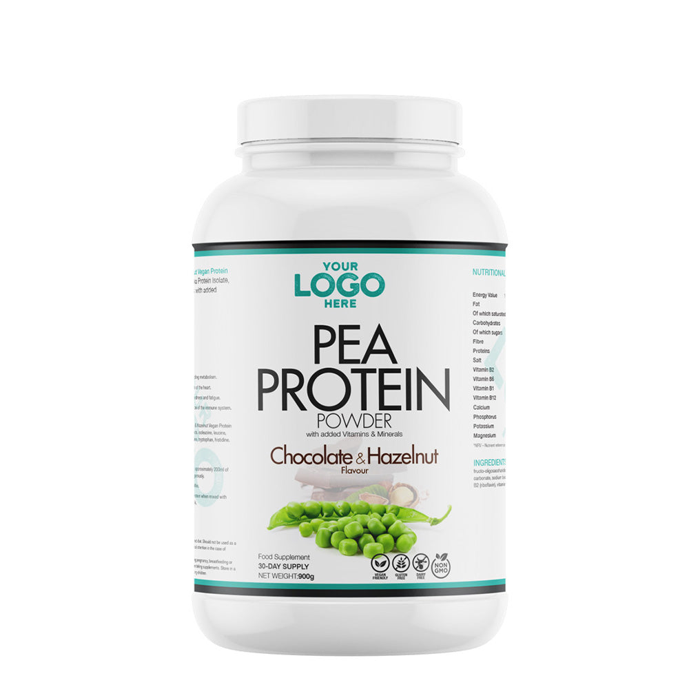 Private Label Chocolate & Hazelnut Pea Protein Powder - Front