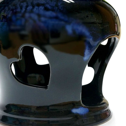 Close up detail of the heart cut out on the Lily & Loaf Ceramic Heart Burner