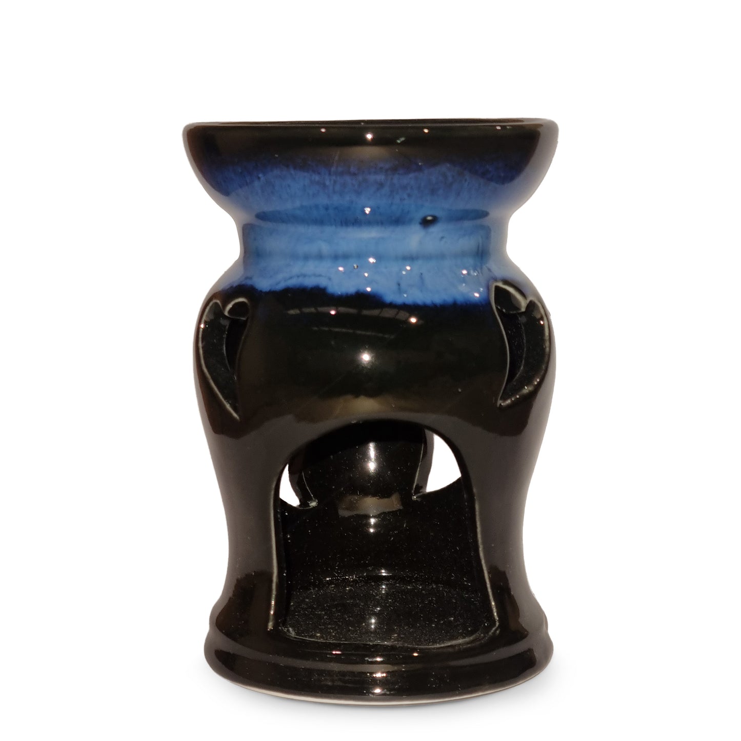 Ceramic heart burner in blue for use with essential oils