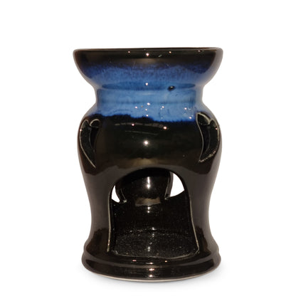Ceramic heart burner in blue for use with essential oils