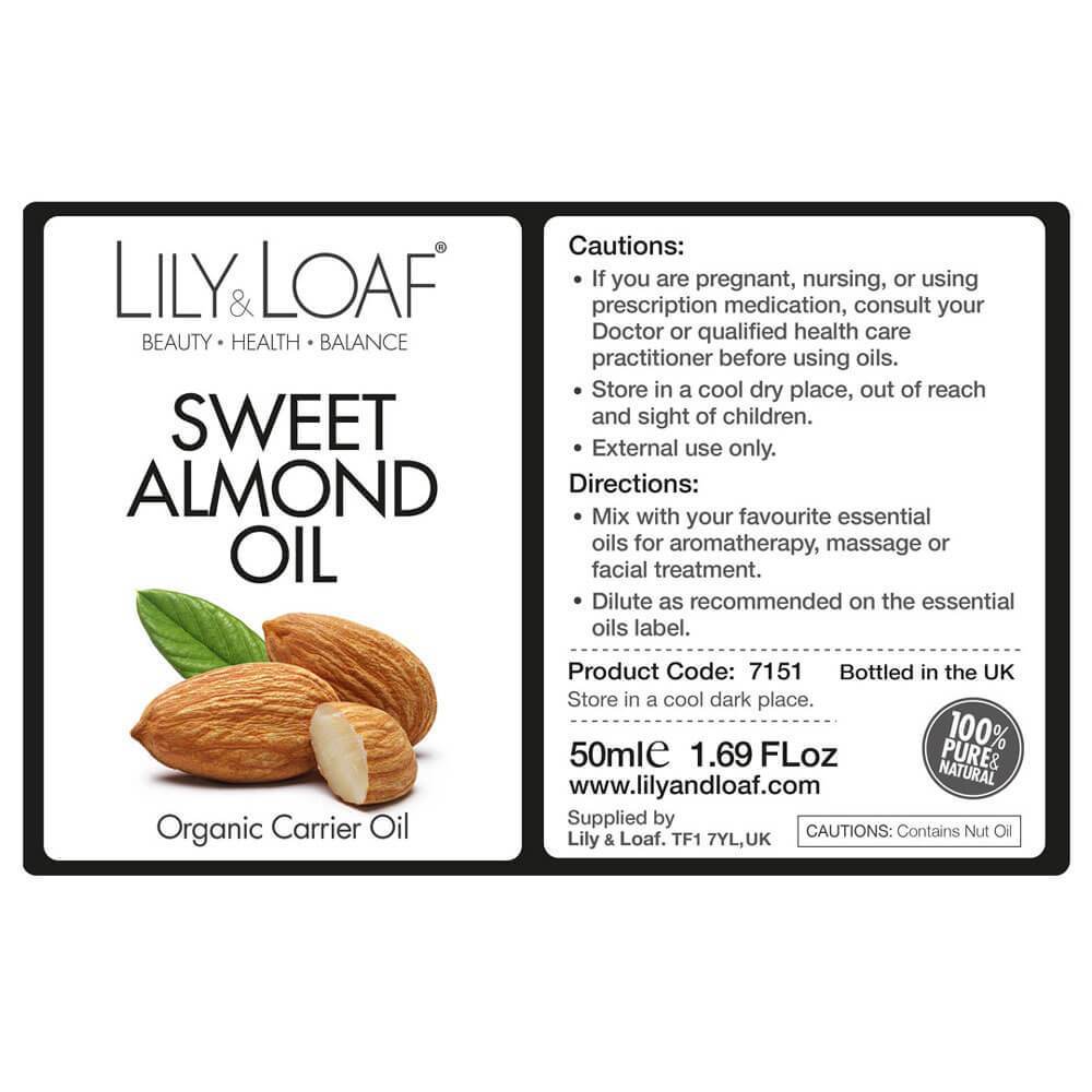 Lily and Loaf - Sweet Almond Organic Carrier Oil 50ml - Carrier Oil